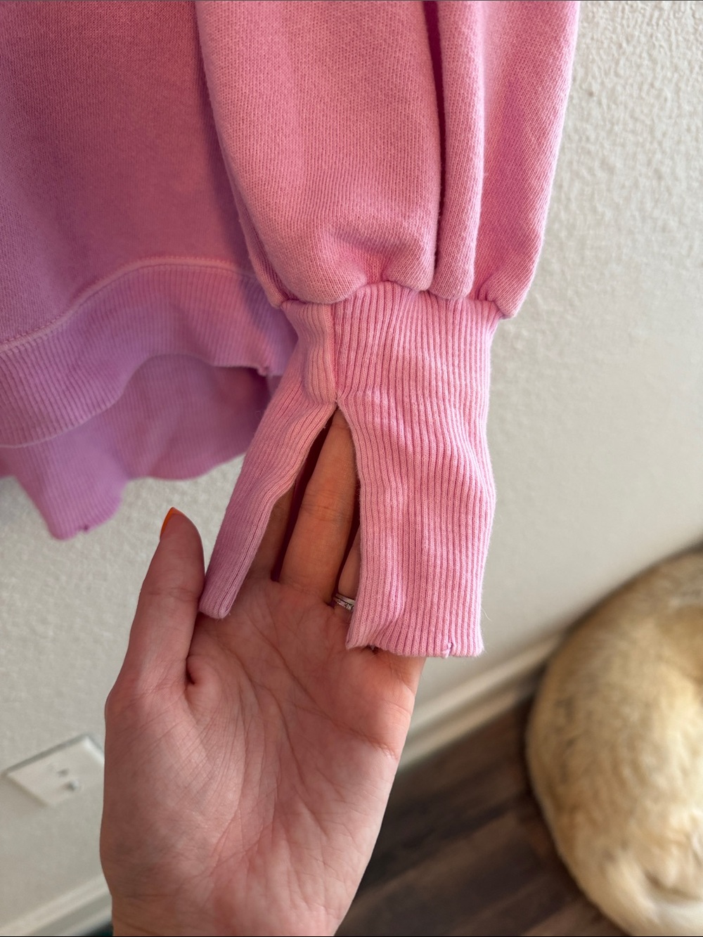 We The Free Pink Oversized Raw-Hem Sweatshirt - Picture 2 of 10